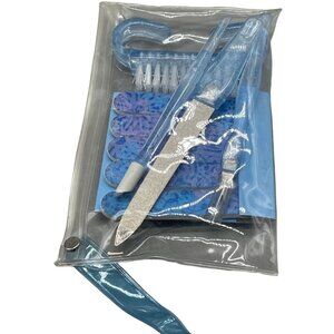 manicure set blue file brush new in damaged package